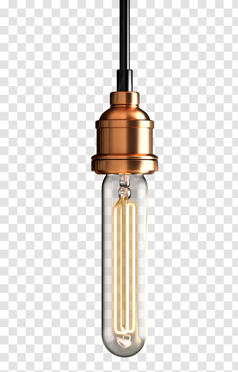 Metal Electrical Filament - Ceiling Fixture - Metallic Pendant Lamp Transparent PNG