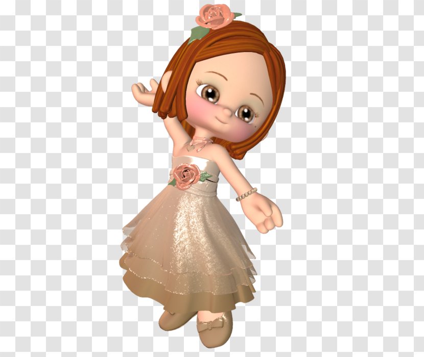 Brown Hair Character Doll Fiction - Flower Transparent PNG