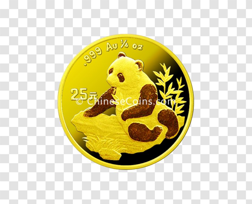 Giant Panda Chinese Gold Silver Coin - Material Transparent PNG