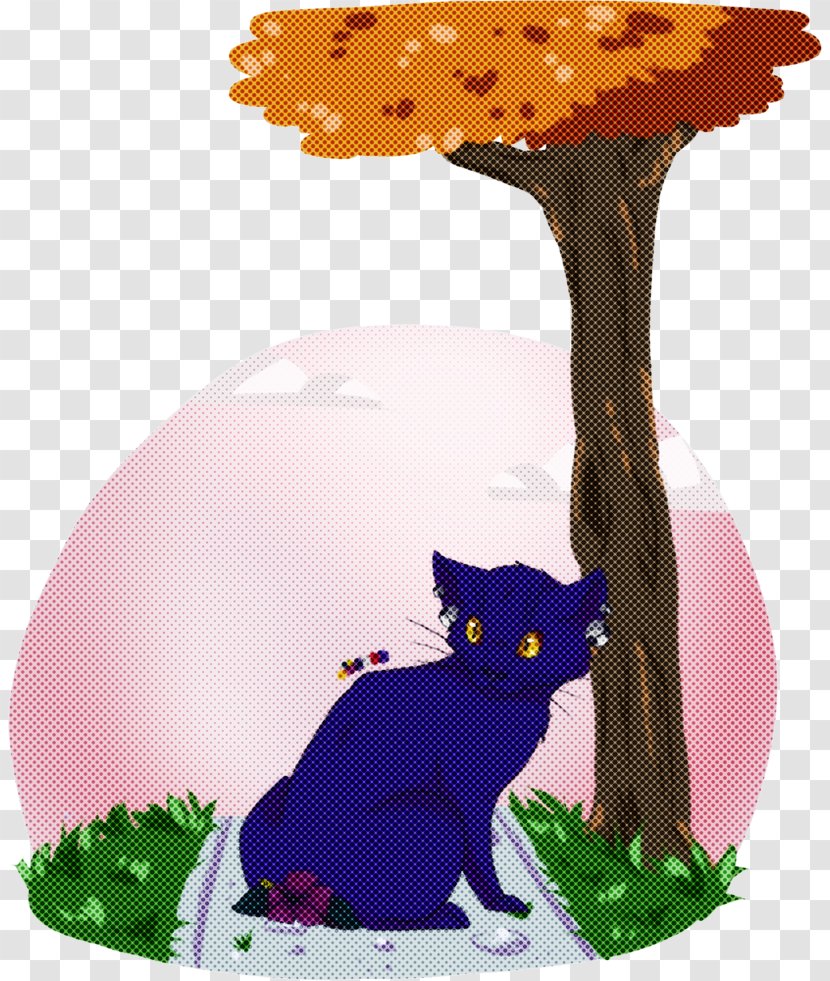 Black Cat Tree Clip Art Small To Medium-sized Cats - Branch - Tail Transparent PNG