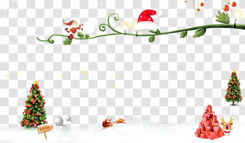 Christmas Tree Santa Claus Ornament - Bird - Decorative Background Material Transparent PNG