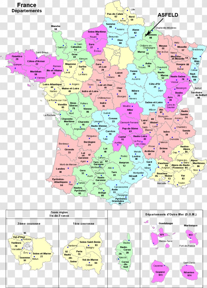 Departments Of France Map Regions Ardennes Geography - Ecoregion Transparent PNG