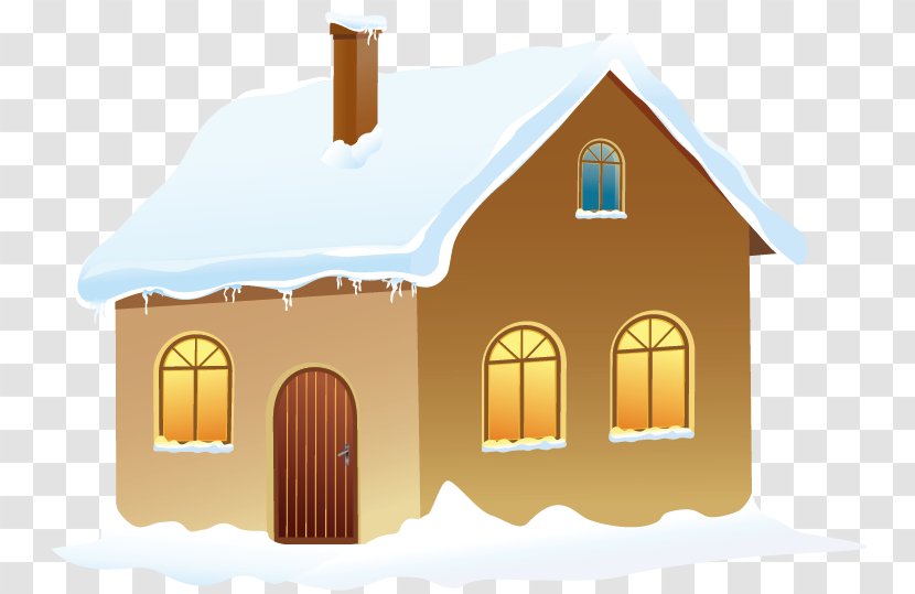 Snow Winter Clip Art - Property - House With Picture Transparent PNG