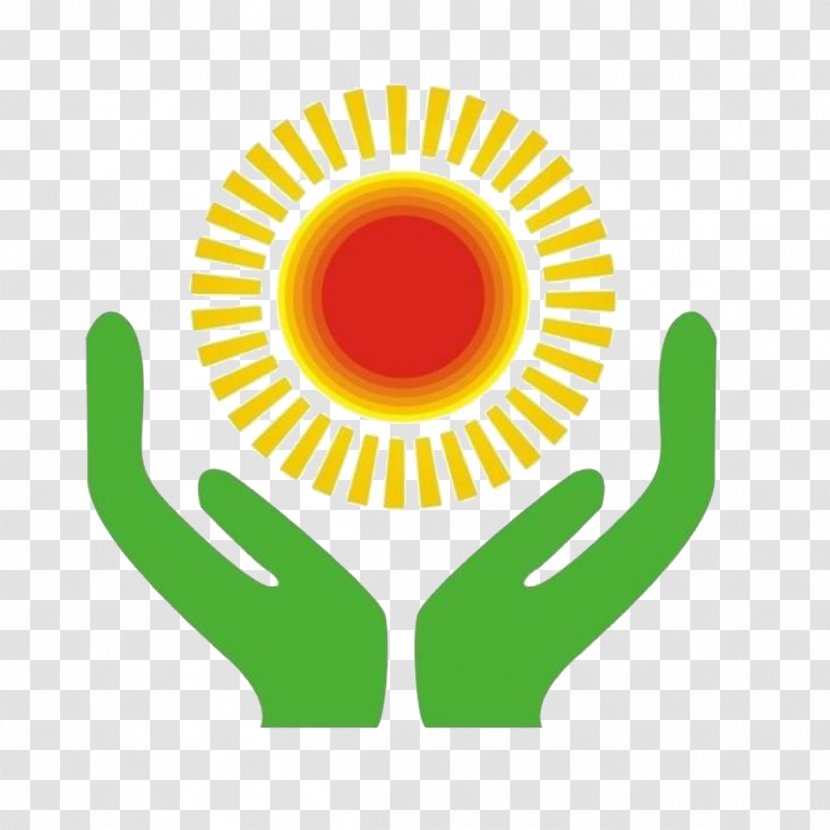 Pixel Icon - Yellow - Hands Care Sun Transparent PNG