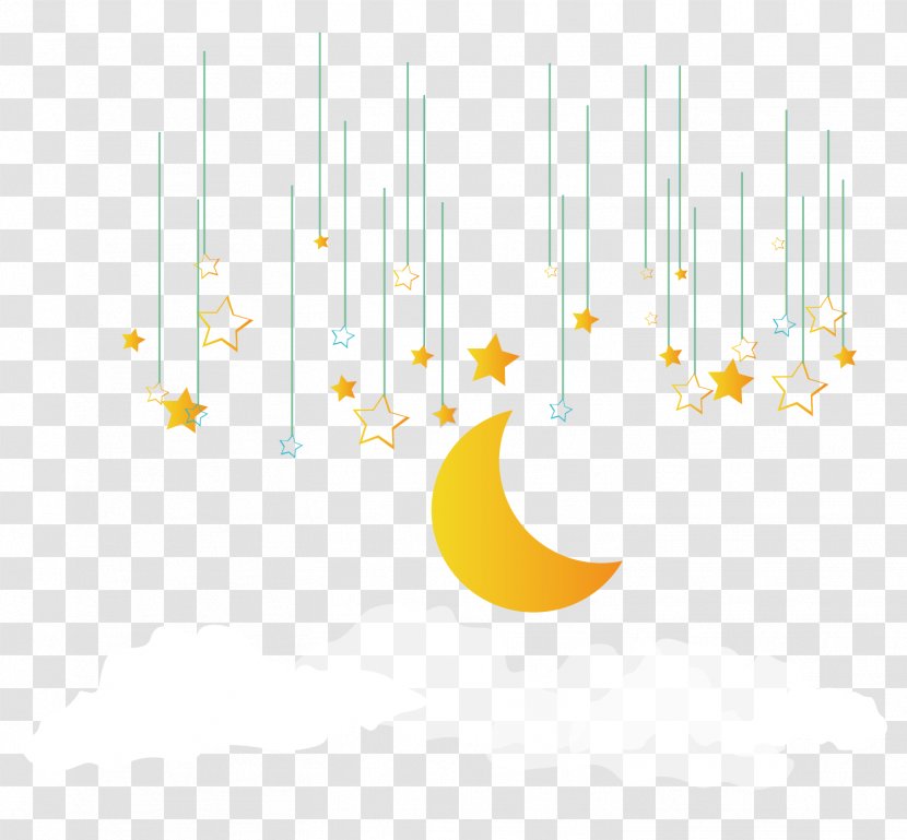 Yellow Pattern - Product Design - Star Moon Decoration Transparent PNG