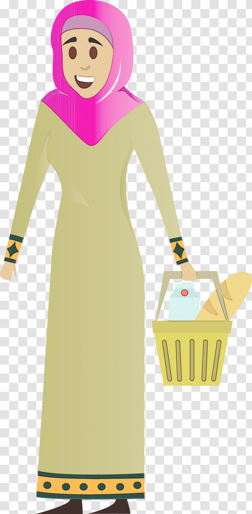 Clothing Yellow Pink Cartoon Dress Transparent PNG