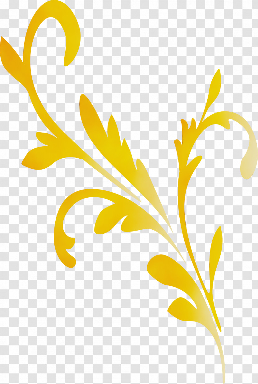 Yellow Leaf Pedicel Plant Flower Transparent PNG