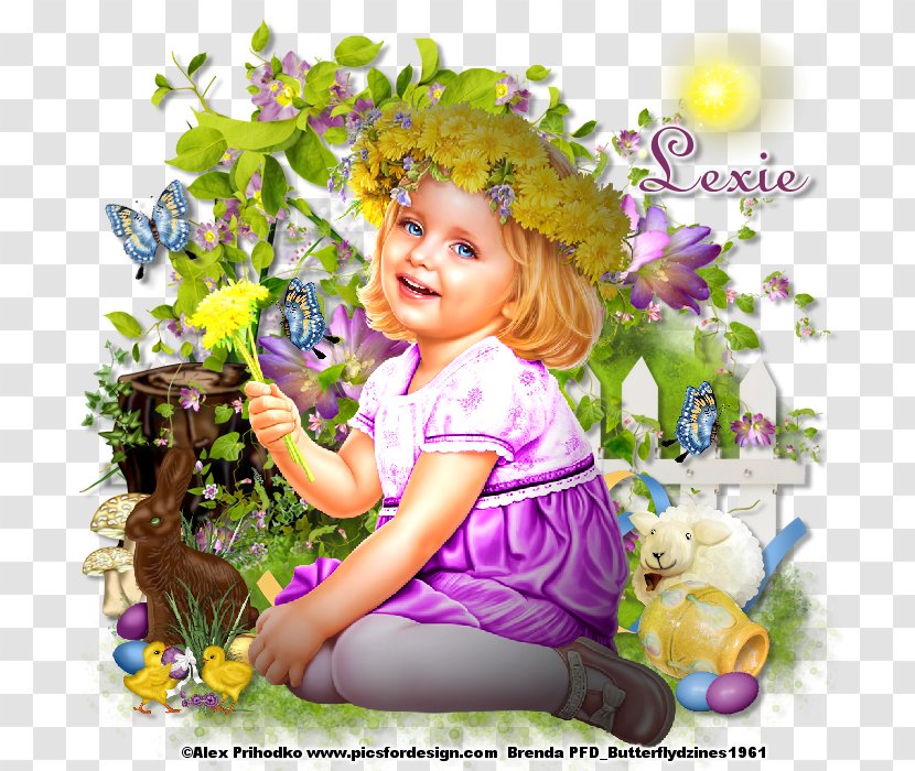 Floral Design Easter Child TAG - Spring Transparent PNG