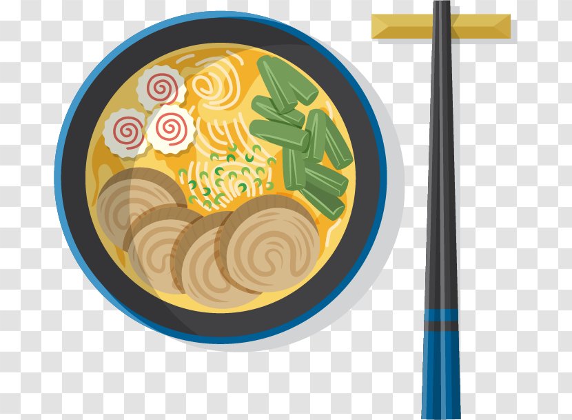 Ramen Japanese Cuisine Lamian - Cartoon Vector Transparent PNG