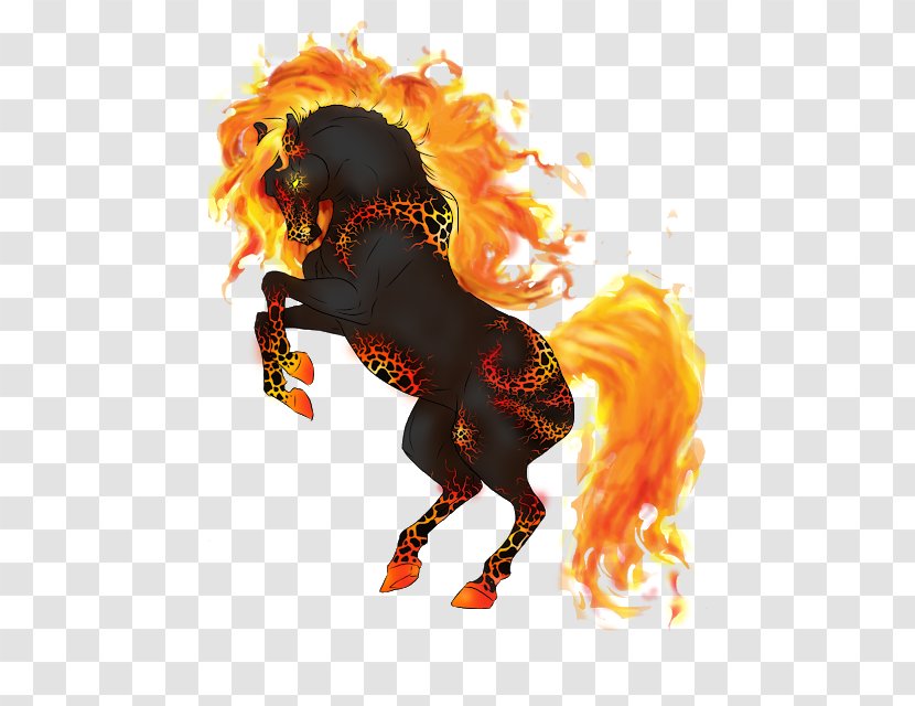 Cartoon Fire - Arabian Horse - Orange Transparent PNG