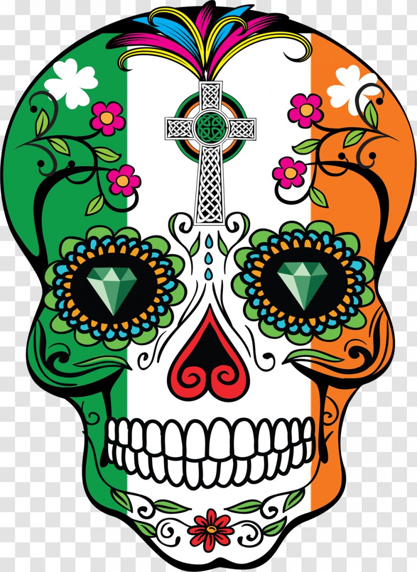 Clip Art Skull Calavera Illustration Flag - Skeleton Transparent PNG