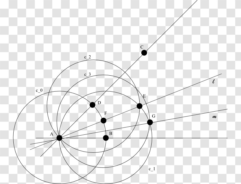 Angle Trisection Circle Point Compass-and-straightedge Construction - Bisection Transparent PNG
