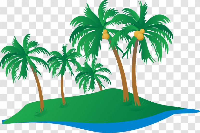 Coconut Vehicle Insurance - Arecaceae - Hand Painted Green Island Transparent PNG