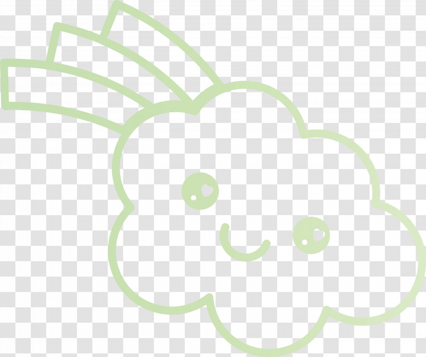 White Green Head Leaf Cartoon Transparent PNG