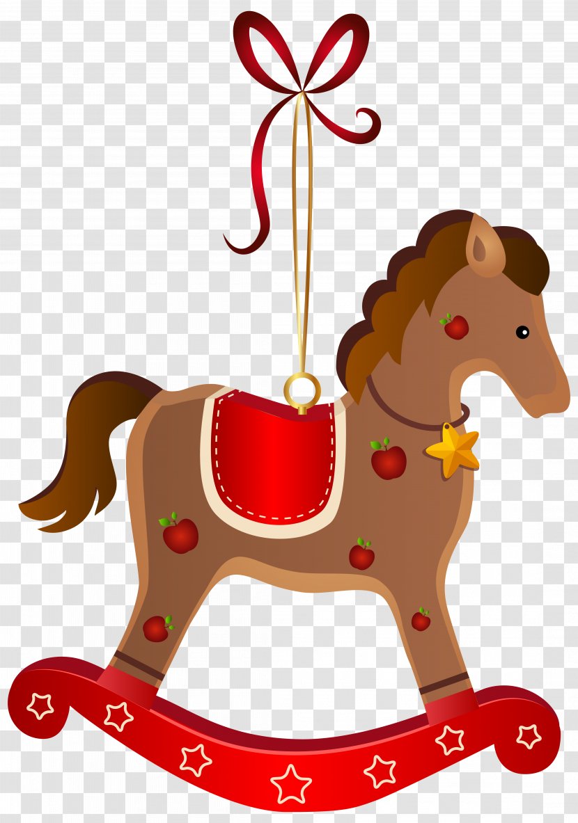 Rocking Horse Santa Claus Christmas Clip Art - Ornament - Transparent Image Transparent PNG