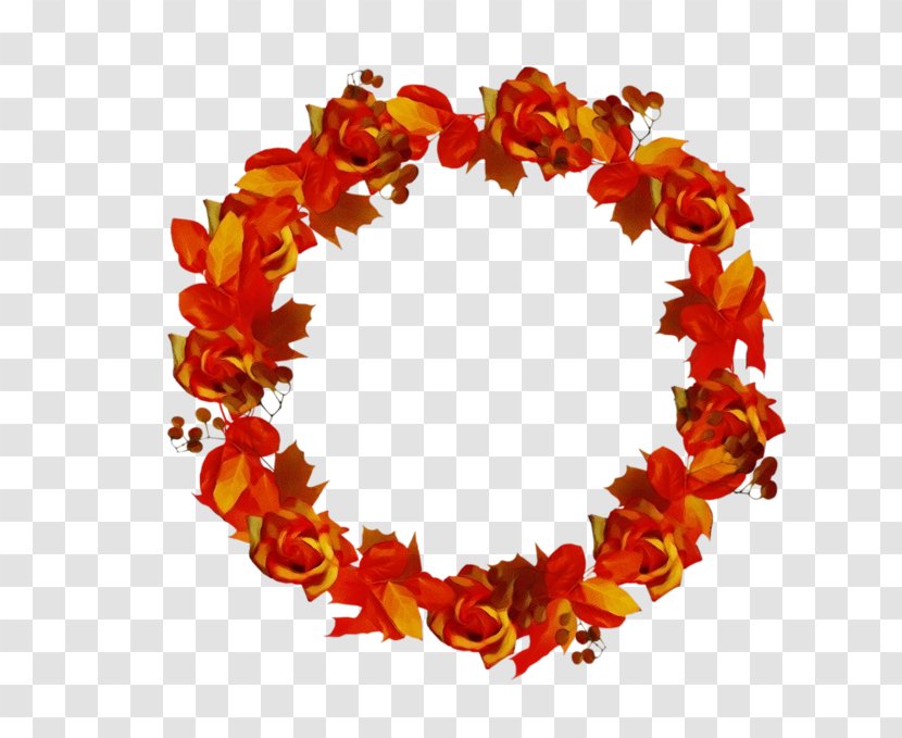 Orange - Flower Wreath Transparent PNG