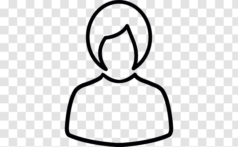 Silhouette Female - Black And White - Short Hair Transparent PNG