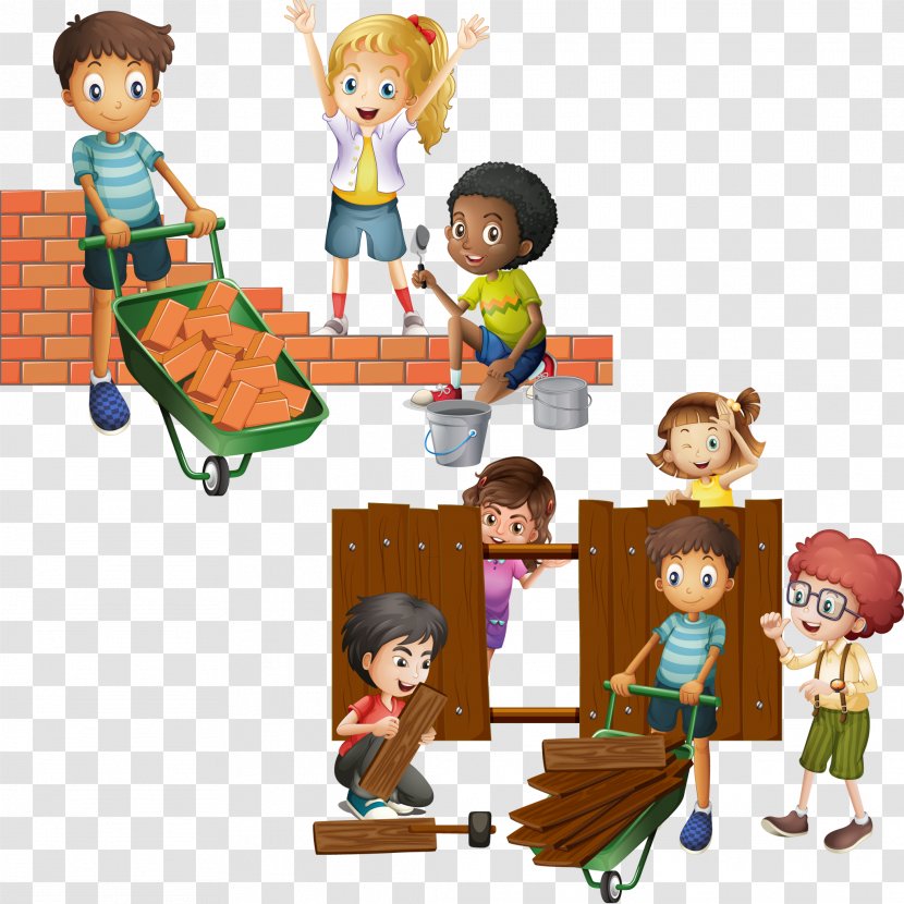 Wall Brick Building Clip Art - Stock Photography - Vector Child And Wooden Fence Transparent PNG