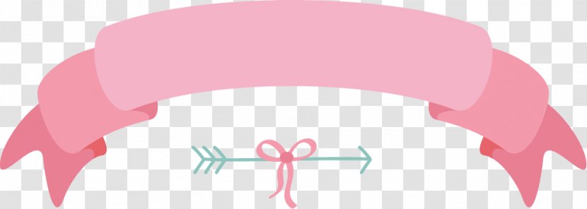 Paper Cartoon Ribbon - Flower - Hand Painted Pink Scroll Transparent PNG