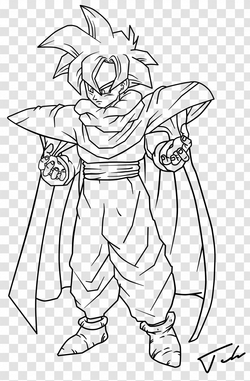 Line Art Piccolo Gohan Goku Drawing Transparent PNG