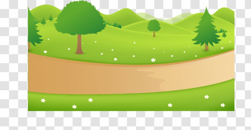 Road Cartoon Landscape - Meadow - Countryside Transparent PNG