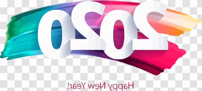 Happy New Year 2020 - Text - Banner Magenta Transparent PNG