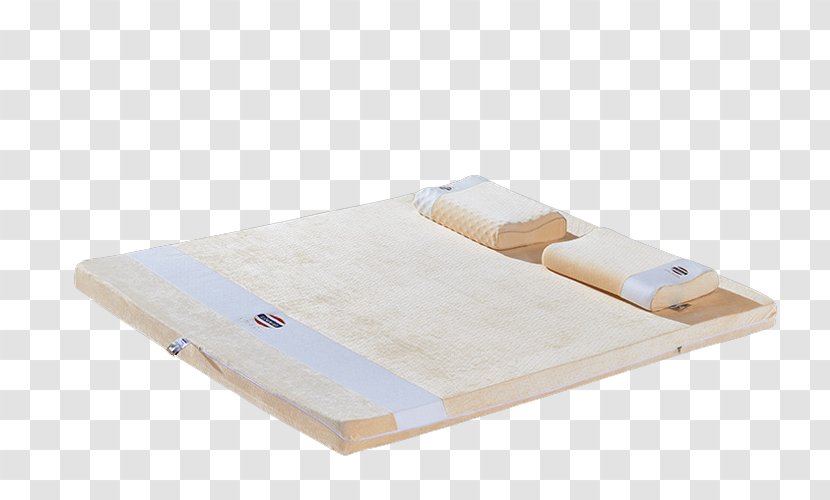 Bed Frame Mattress Pad - Beige Linen Latex Material Transparent PNG
