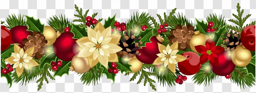 Garland Clip Art - Christmas Tree - Decorative Clipart Picture Transparent PNG