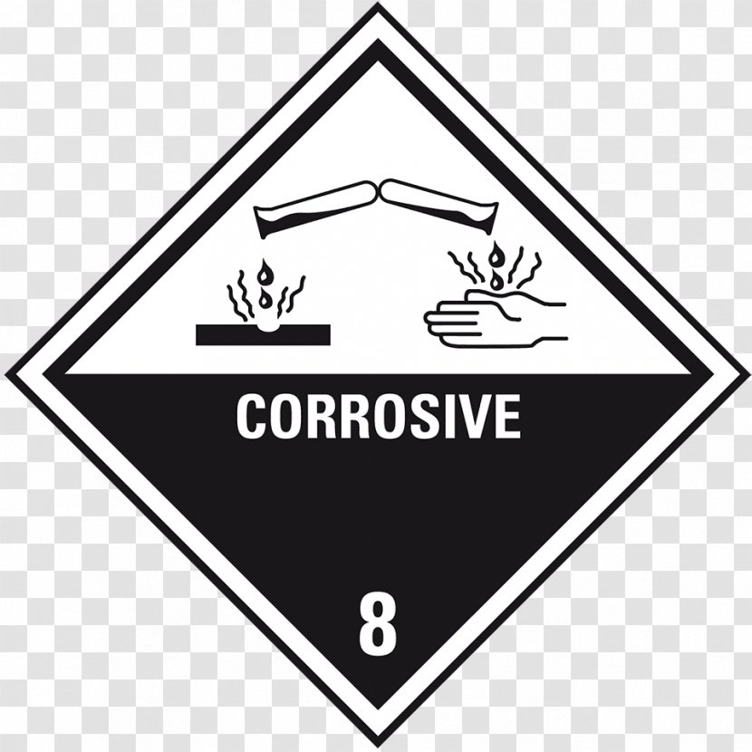 HAZMAT Class 8 Corrosive Substances Paper Dangerous Goods Placard - Signage Transparent PNG