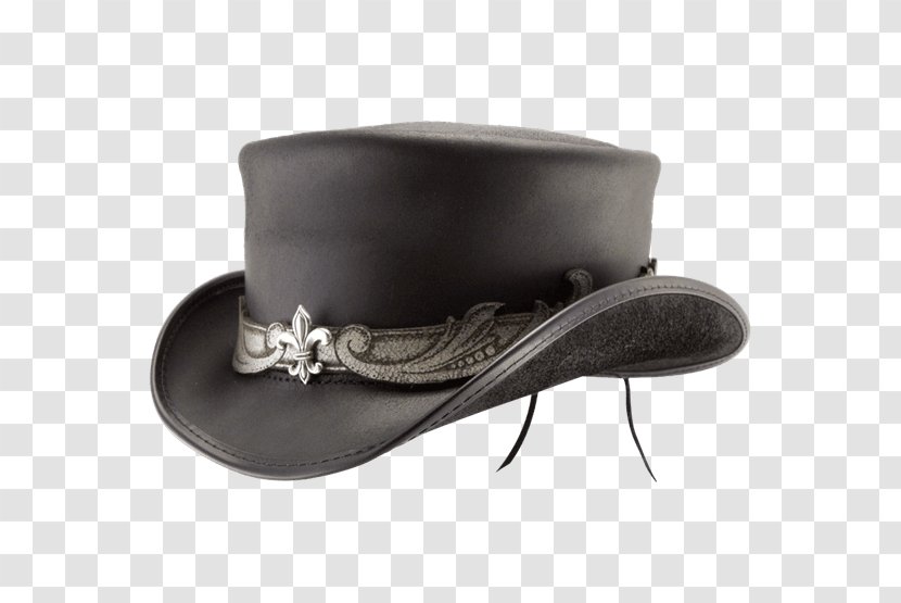 Top Hat Bowler Leather Fleur-de-lis - Headgear Transparent PNG