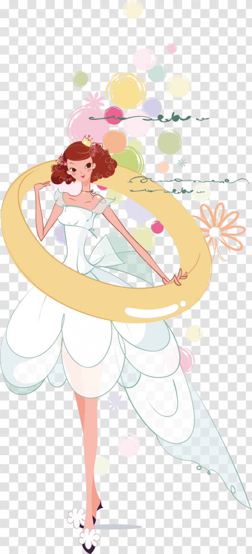 Bride Marriage Wedding Illustration - Flower Transparent PNG