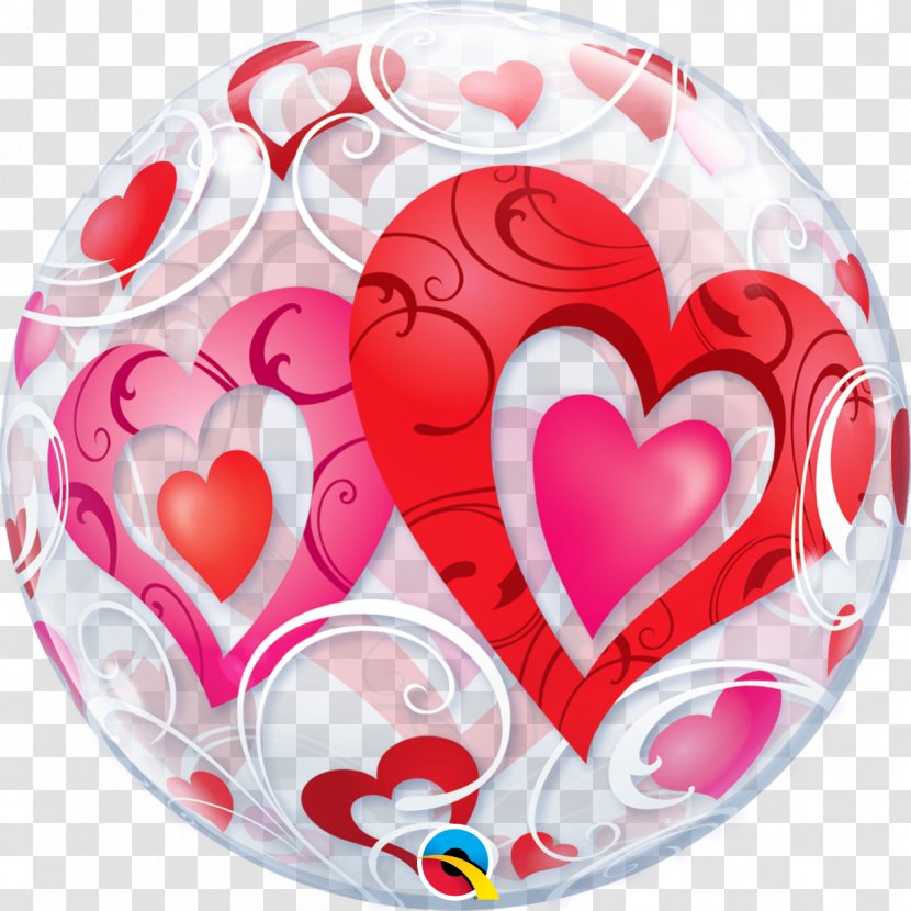 Balloon Valentine's Day Heart Gift Flower Bouquet - Red - Bubble Transparent PNG