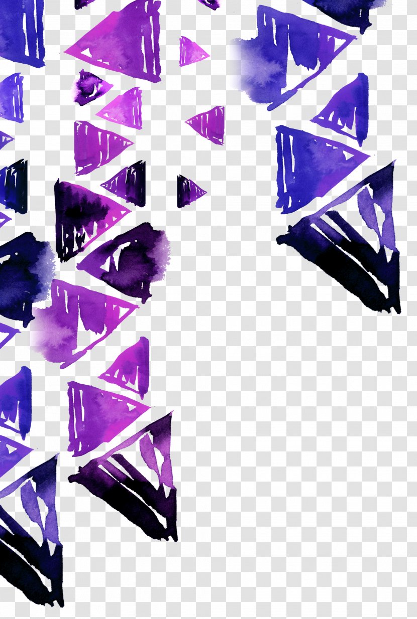 Purple Triangle Geometry Wallpaper - Violet - Colored Transparent PNG