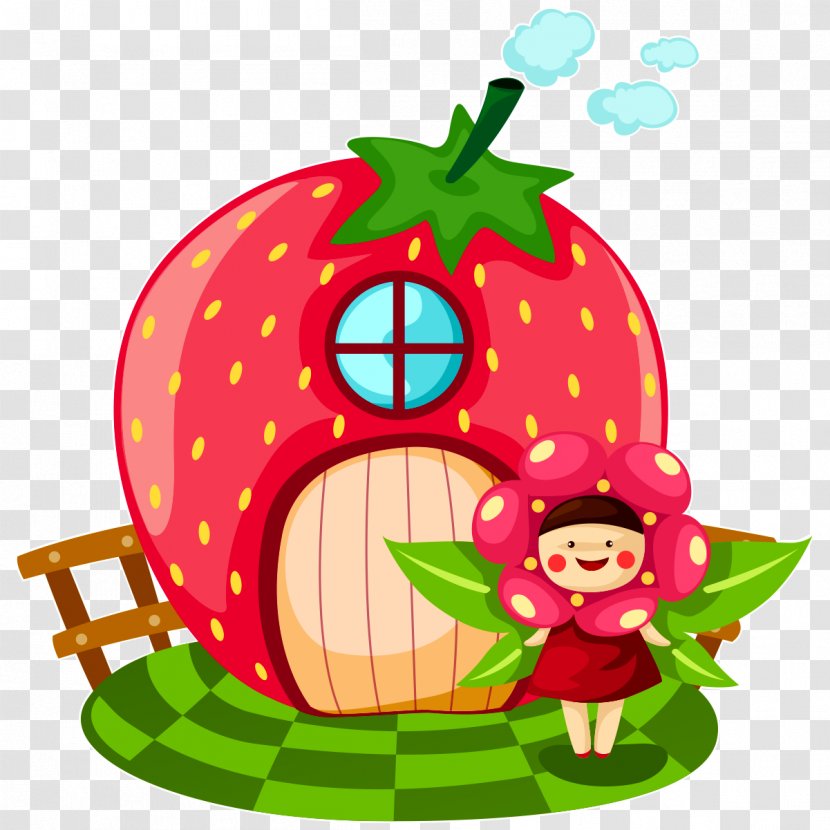 Strawberry Cartoon Clip Art - House Transparent PNG