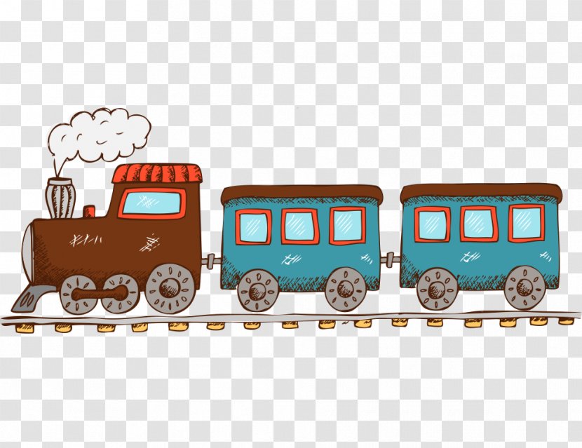 Train Rail Transport Steam Locomotive Illustration - Track - Painted Transparent PNG