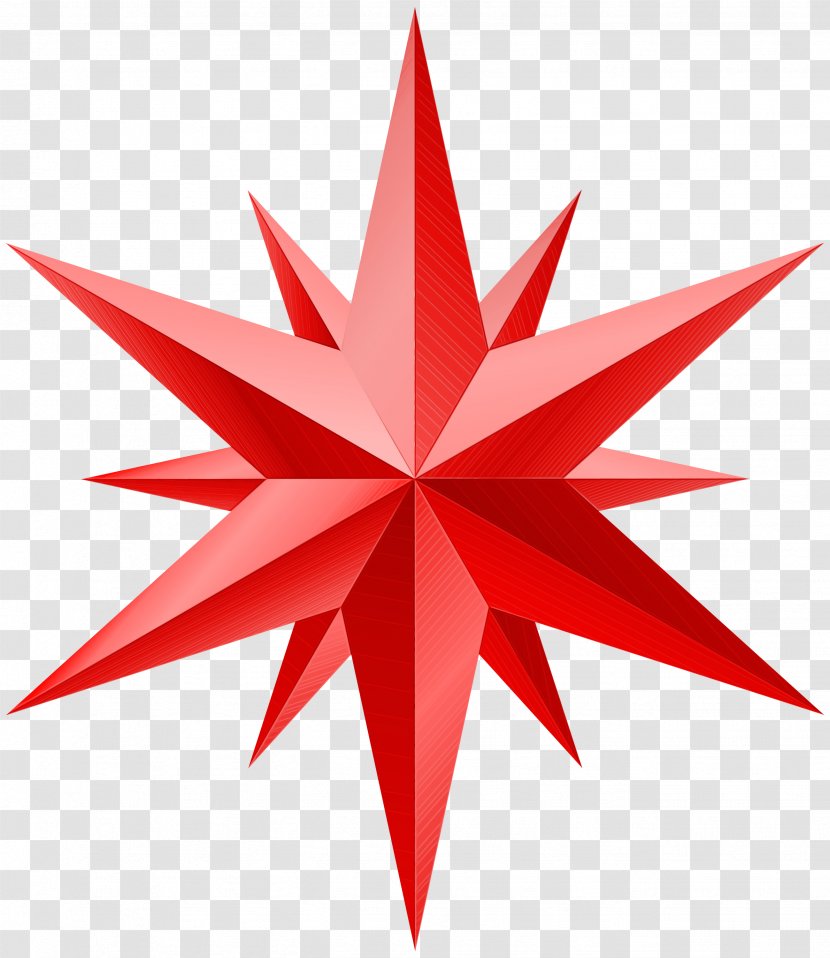 Red Leaf Star Symmetry Plant - Watercolor - Art Paper Transparent PNG