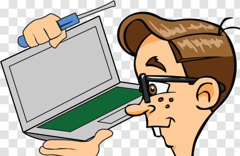Apple Cartoon - Computer Repair Technician - Macbook Transparent PNG