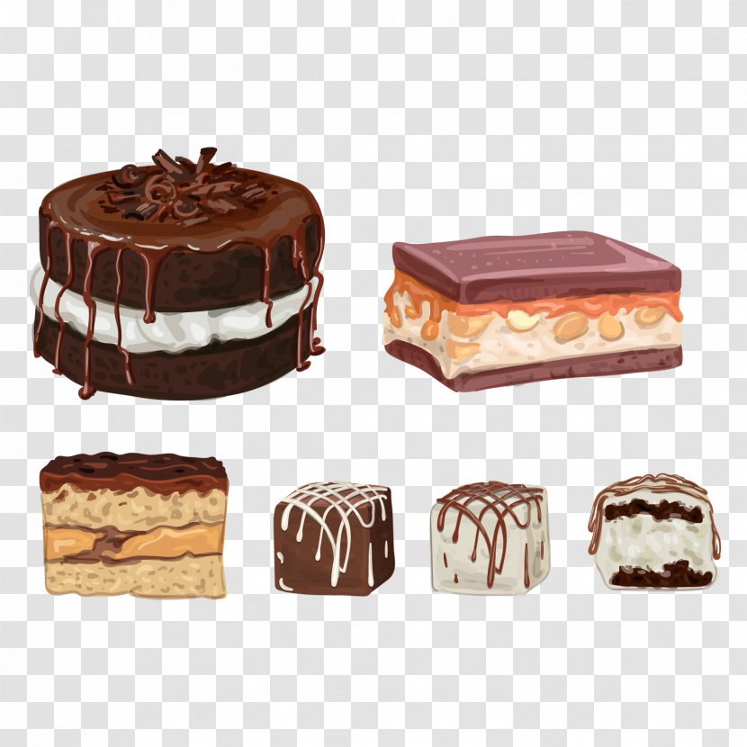 Chocolate Truffle Cake Brownie Cupcake Birthday - Sugar - Vector Sandwich Transparent PNG