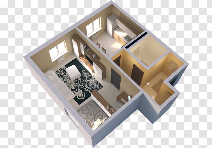 Apartment Deer Park Renting House Home - 3D Floor Plan Transparent PNG