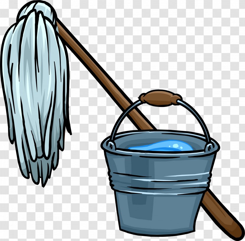 Club Penguin Mop Bucket Cleaner Clip Art - Cleaning - Day Change Cliparts Transparent PNG