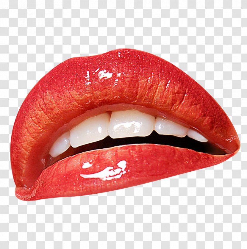 Lip Balm Red Gloss Lipstick - Smile - Cartoon Lips Picture Material Transparent PNG
