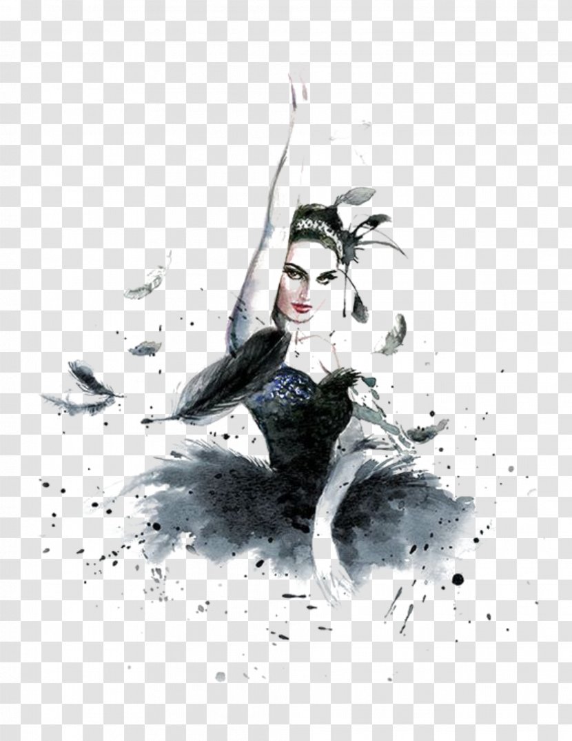 Swans Nina Sayers Ballet Drawing Watercolor Painting - Art Transparent PNG