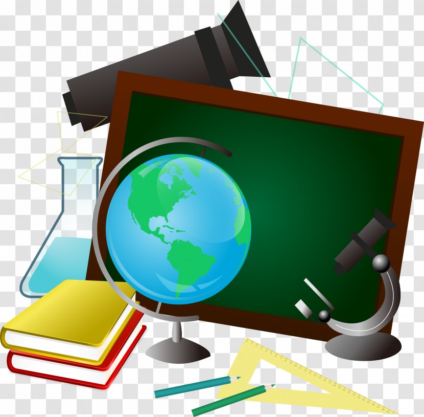 Euclidean Vector Science Clip Art - World - Globe With Blackboard Transparent PNG