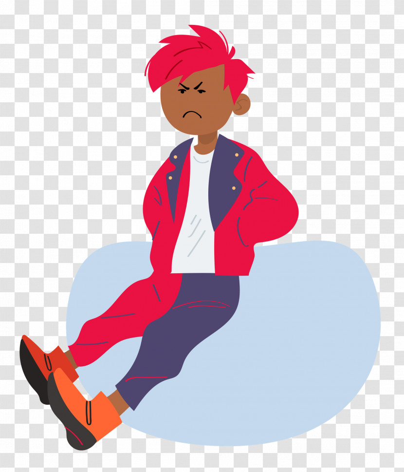 Cartoon Character Red Sitting Headgear Transparent PNG