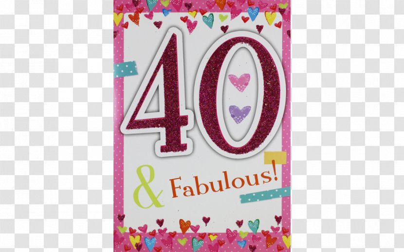 Pink M Brand Font Product - 40th Birthday Transparent PNG