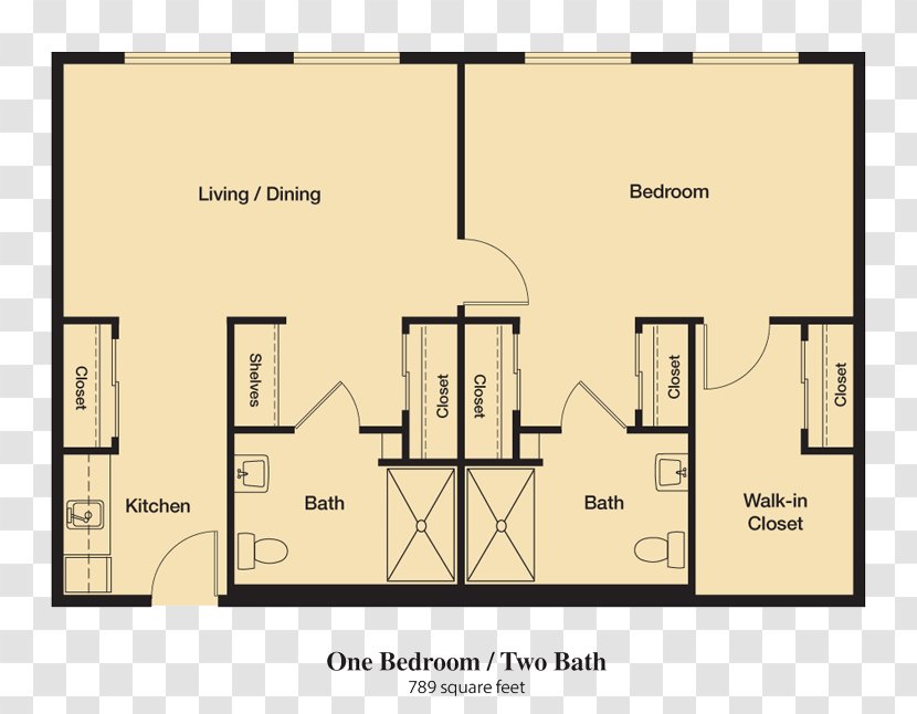 Bedroom Floor Plan Bathroom Fountain Apartment - Area Transparent PNG
