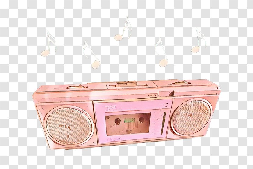 Boombox Pink Portable Media Player Technology Material Property - Radio Fashion Accessory Transparent PNG