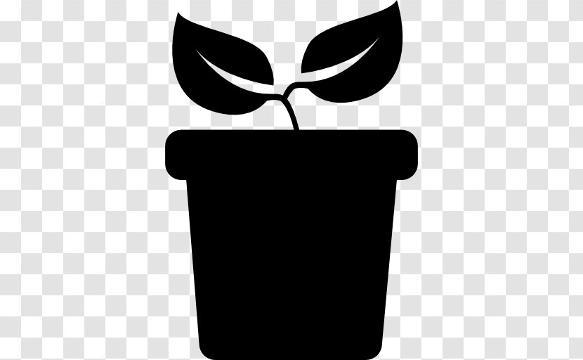 Flowerpot - Black - Potted Plant Transparent PNG