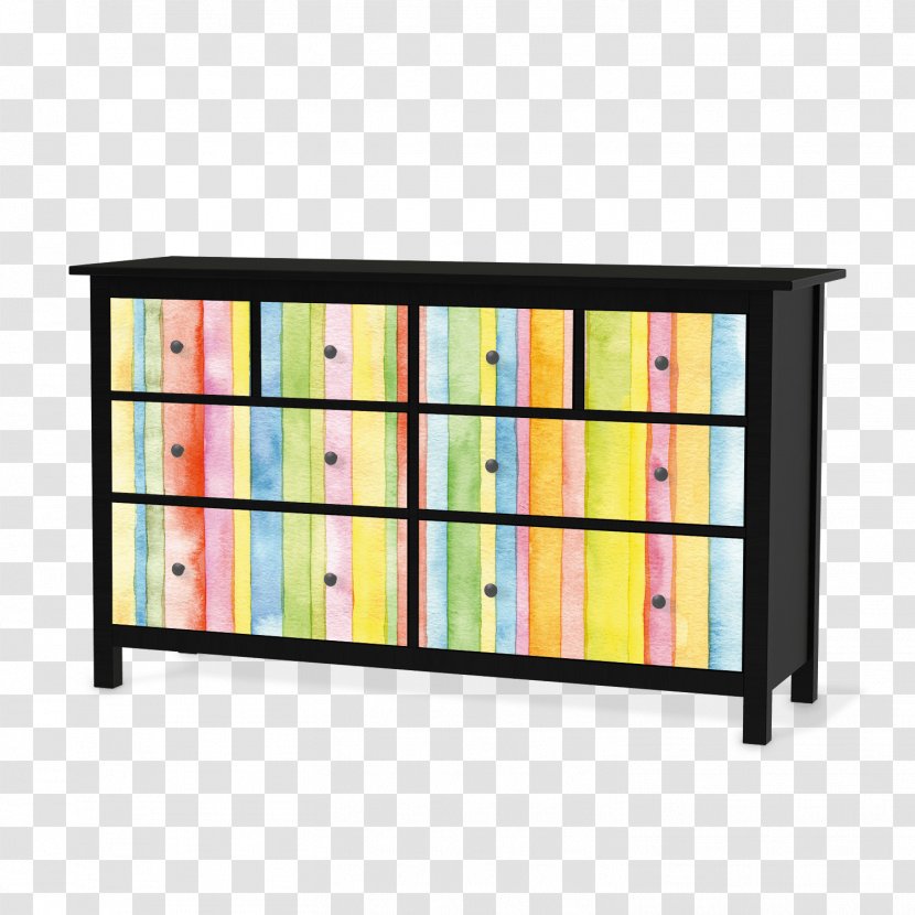Hemnes Bedside Tables Commode Drawer Living Room - Blue - Watercolor Stripes Transparent PNG