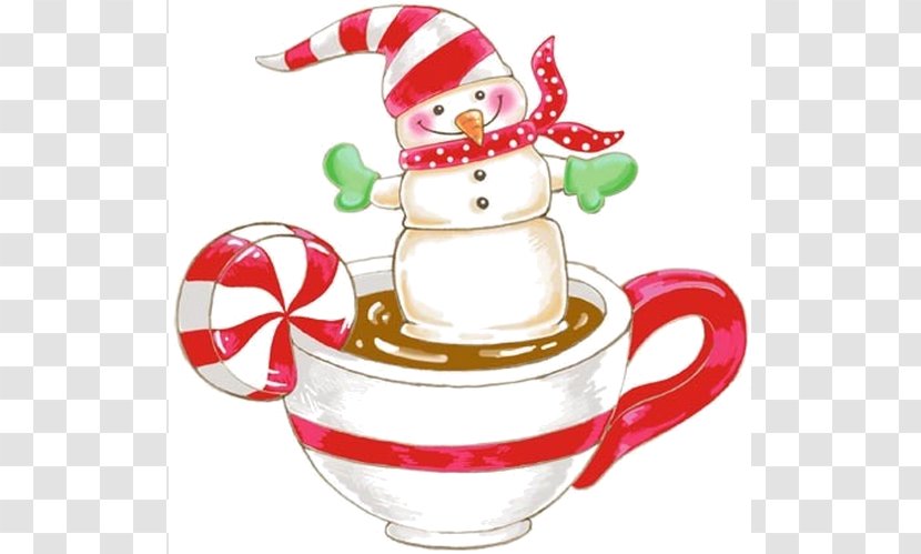 Hot Chocolate Coffee Clip Art Christmas Day Snowman - Candy Cane - Rooney Graphic Transparent PNG